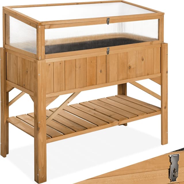 tectake Planteringslåda med överdel - brun
