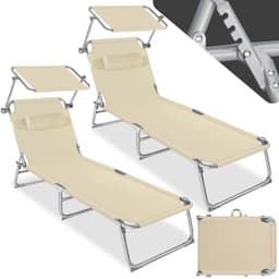 tectake 2 Solsängar Chloé - beige