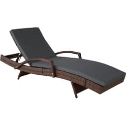 Polyrattan liggestol Océane - sort/brun