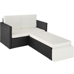 Poly rotting hagemøbel sofa Korfu - svart
