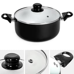 Grytesett i aluminium med keramisk belegg - svart
