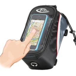 Cykeltaske til smartphone - 20,5 x 10 x 10,5 cm,sort/grå/rød
