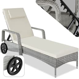 tectake Solsäng konstrotting Cassis med aluminiumram - ljusgrå