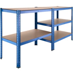 tectake Stålreol med 5 hylder 90.5 x 45.5 x 180.5 cm Blå