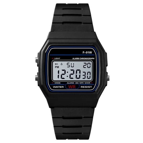HONHX digitalt armbandsur med svart silikonarmband