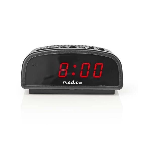 Nedis digital väckarklocka med LED-display och snoozefunktion