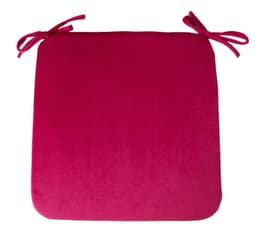 Stolsdyna SAMMET 39x39cm, mörkrosa