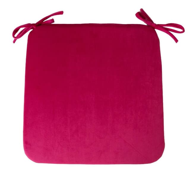Stolsdyna SAMMET 39x39cm, mörkrosa