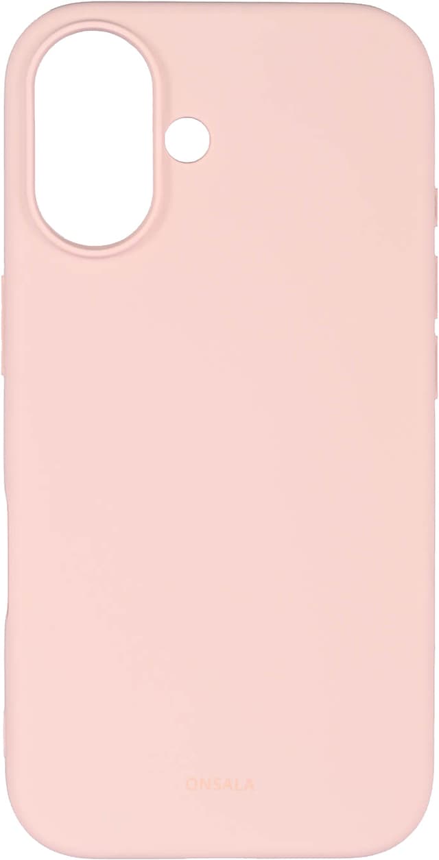 Onsala iPhone 16 silikondeksel (krittrosa)