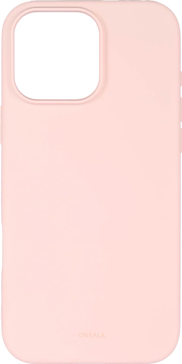 Onsala iPhone 16 Pro Max silikondeksel (krittrosa)