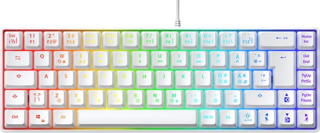 Next MX6 mini 65 RGB membran gamingtastatur (hvid)