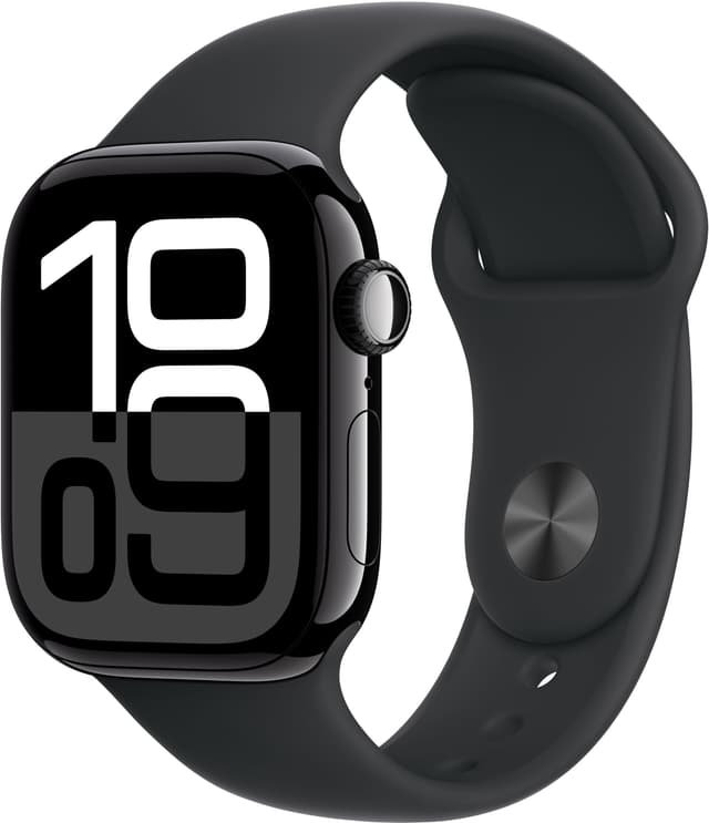 Apple Watch S10 46mm GPS (peilimusta alumiini/musta Sport Band) M/L