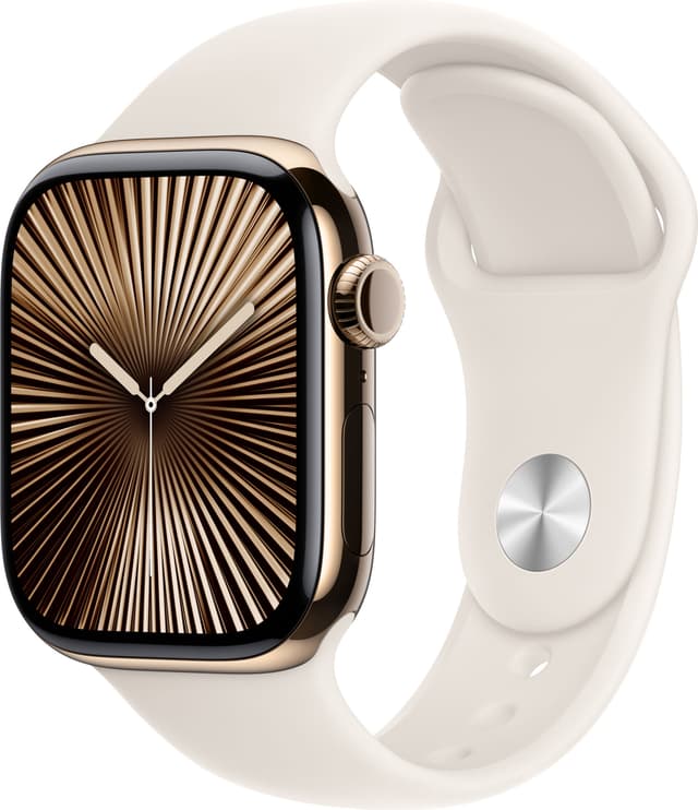 Apple Watch S10 46mm GPS+Cel (Gulltitan/Stjerneskinn Sport Band) M/L