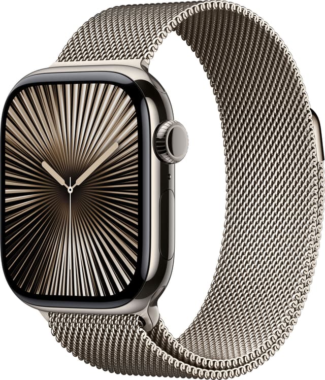 Apple Watch S10 46mm GPS+Cel (Naturlig Titan/Naturlig Milanese Loop) S/M