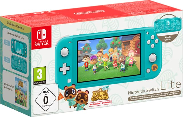 Nintendo Switch Lite gaming console (turkis, med Animal Crossing