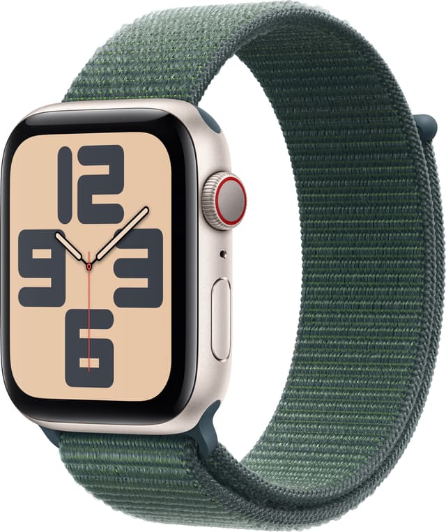 Apple Watch SE 2nd Gen 44mm LTE (Stjerneskinn Alu/Tjerngrønn sport loop)