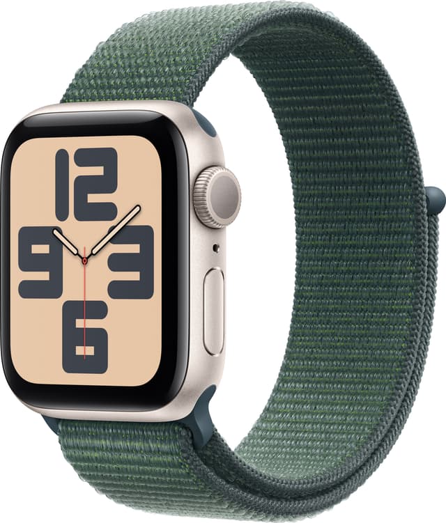 Apple Watch SE 2nd Gen 44mm GPS (Stjerneskinn Alu/Tjerngrønn sport loop)