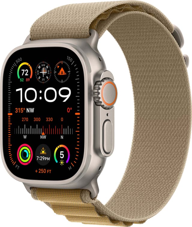 Apple Watch Ultra 2 49mm GPS+CEL (Naturlig Titan/Tan Alpine Loop) S