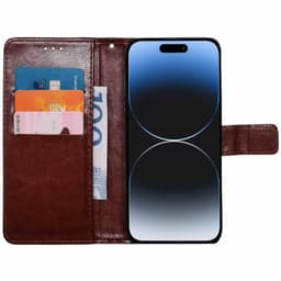 Lompakkokotelo 3-kortti iPhone 16 - Ruskea