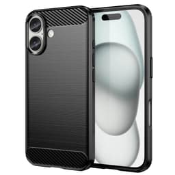 Børstet silikone cover iPhone 16 Plus - Sort