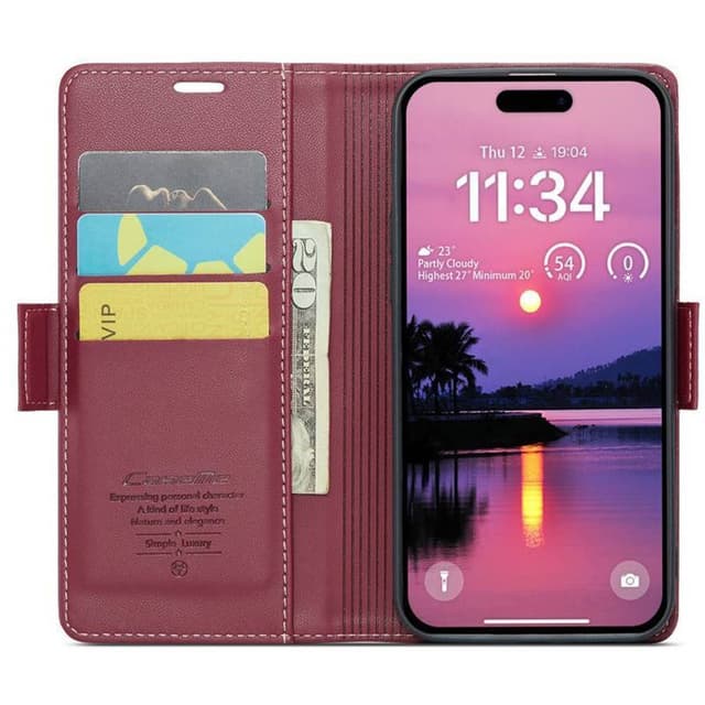 CaseMe mobilfodral 023 iPhone 16 Pro Max - Vinröd