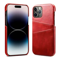 Retro kuori korttipaikoilla iPhone 16 Pro - Punainen