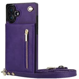 Zipper halskæde cover iPhone 16 - Lilla