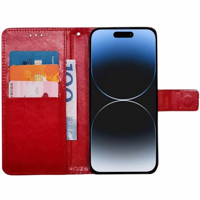 Wallet cover 3-kort iPhone 16 Plus - Rød