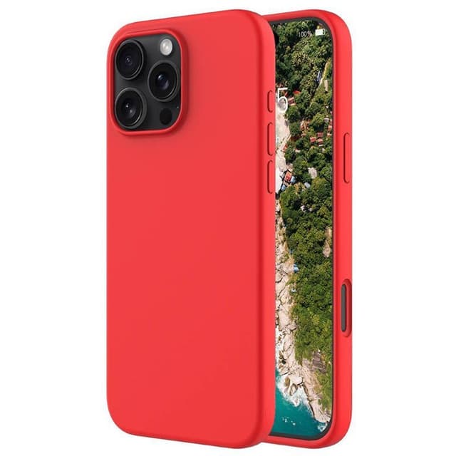Liquid silikon skal iPhone 16 Pro Max - China Red