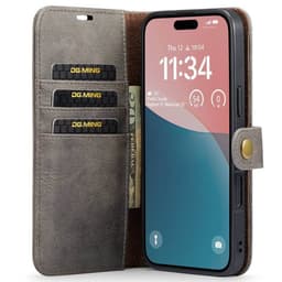 Mobil lommebok DG-Ming 2i1 iPhone 16 - Grå
