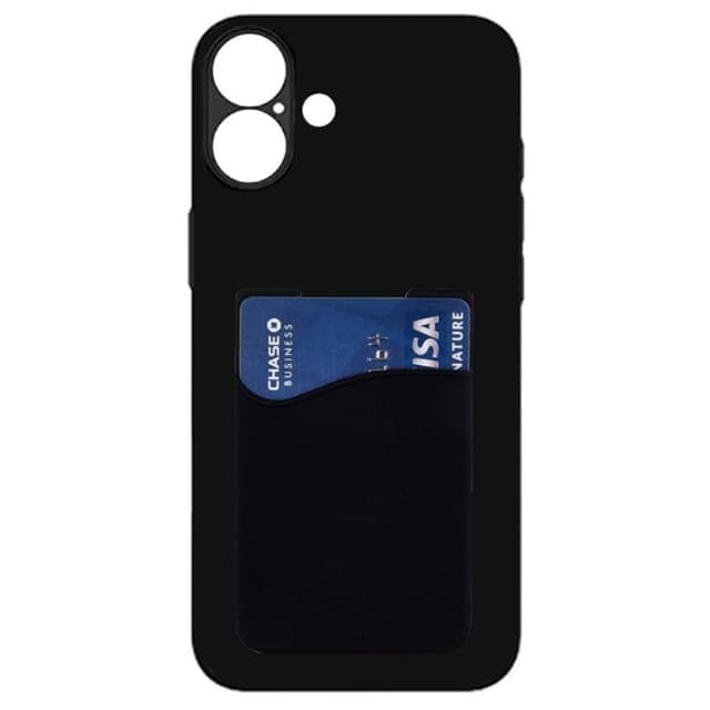 Silikonikuori korttitelineellä iPhone 16 Plus - Musta