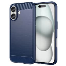 Børstet silikondeksel iPhone 16 - Blå