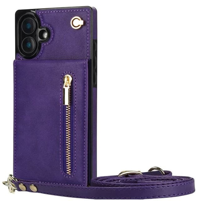 Zipper halskæde cover iPhone 16 Plus - Lilla
