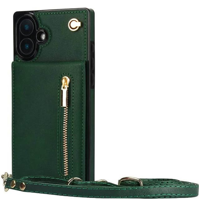 Zipper necklace case iPhone 16 - Grön