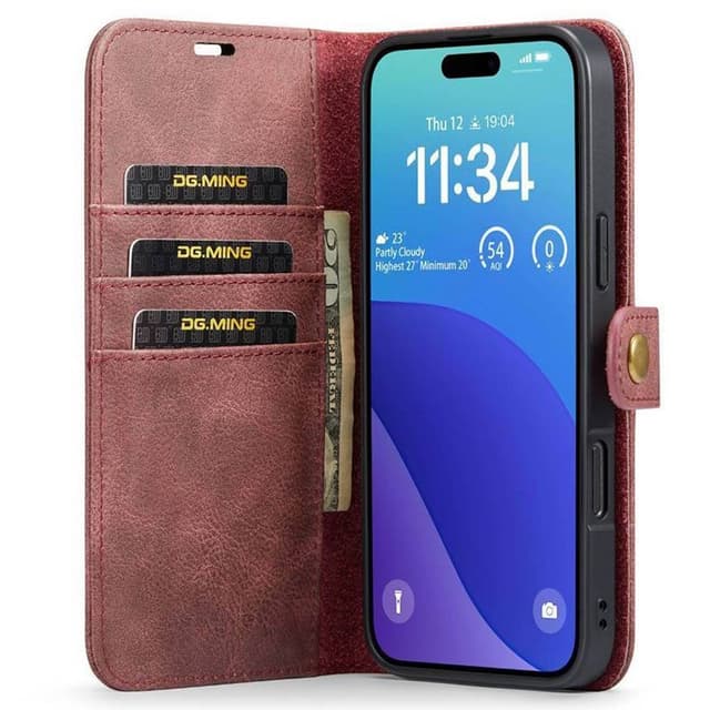 Wallet DG-Ming 2i1 iPhone 16 Pro Max - Rød