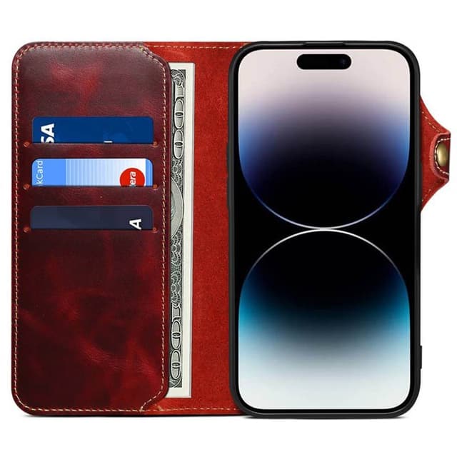 Denior mobilcover læder iPhone 16 - Oxeblod