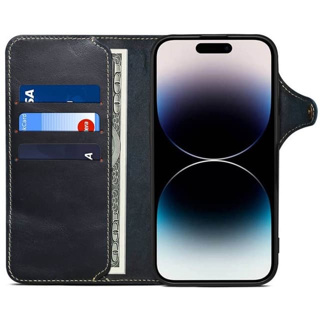 Denior mobilcover læder iPhone 16 Pro Max - Blå