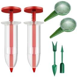 6 stk/sett plastfrøspredningssett 5-trinns rund planter Dibber frødispenser