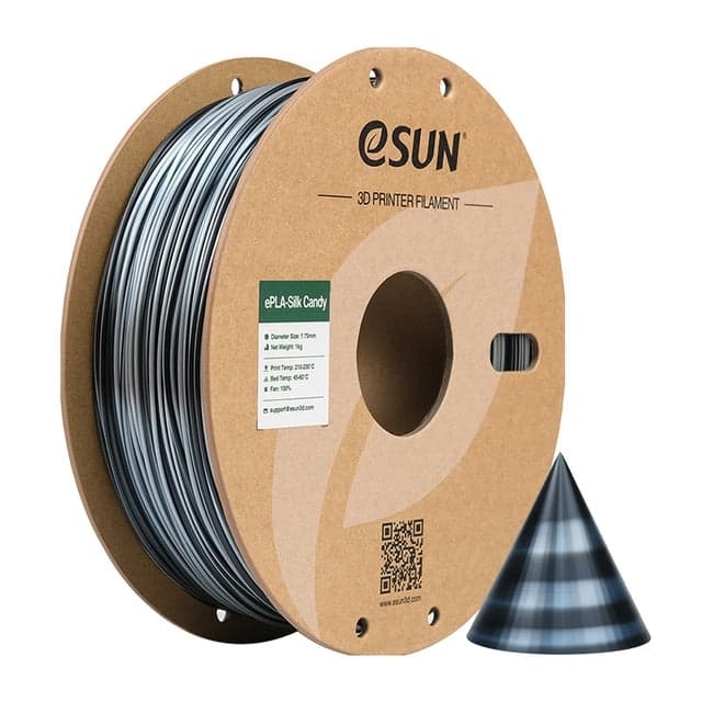 eSUN Silk Candy 1.75mm 1kg - Silver Black