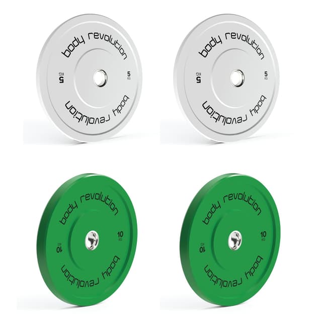 Body Revolution Olympic Bumper Plader Farve 30kg SÆT 2x5kg 2x10kg