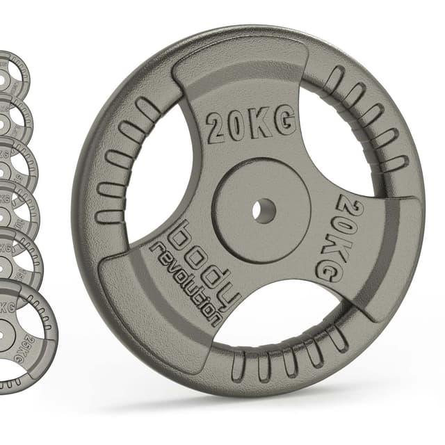 Viktplattor i gjutjärn - Standard 1"" Tri Grip par (1,25 - 25 kg)