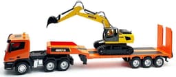 HuiNa gravemaskine og platformtrailer 1:24