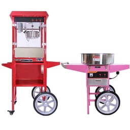 KuKoo 8 oz Popcorn-maskine & Candy Floss-maskine med vogne