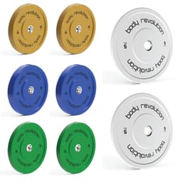 Body Revolution Olympic Bumper Plader Farve 100kg 2x5kg 2x10kg 2x15kg 2x20kg