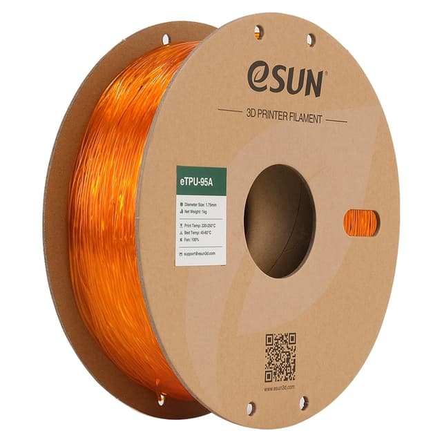 eSUN eTPU 1.75 mm 1 kg - Gennemsigtig Orange