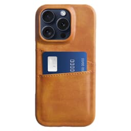 SKALO iPhone 16 Pro PU-læder Kortholder Cover - Brun