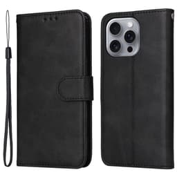 SKALO iPhone 16 Pro Max PU-nahkainen Lompakkokotelo - Musta