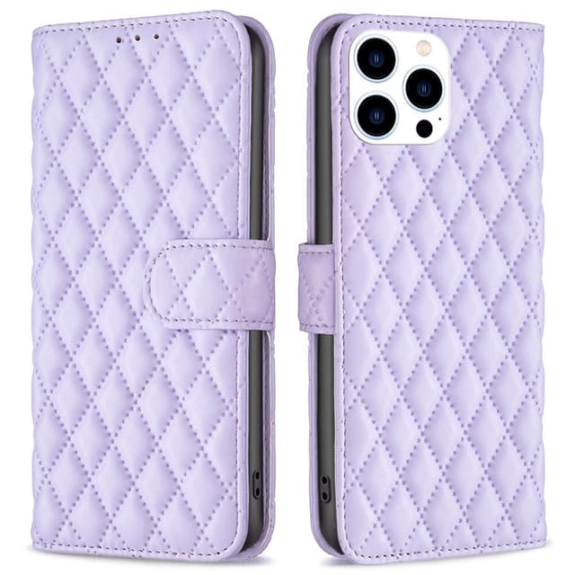 SKALO iPhone 16 Pro BINFEN COLOR Quiltat Plånbok - Lila