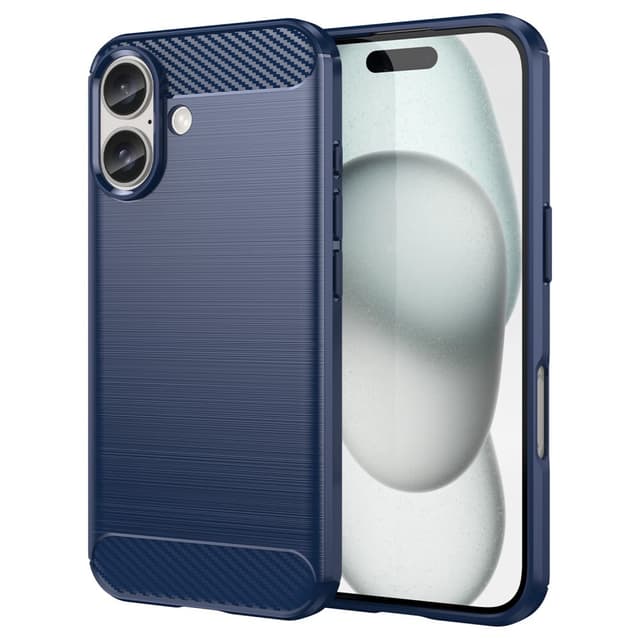 SKALO iPhone 16 Armor Carbon Stødsikker TPU-cover - Blå