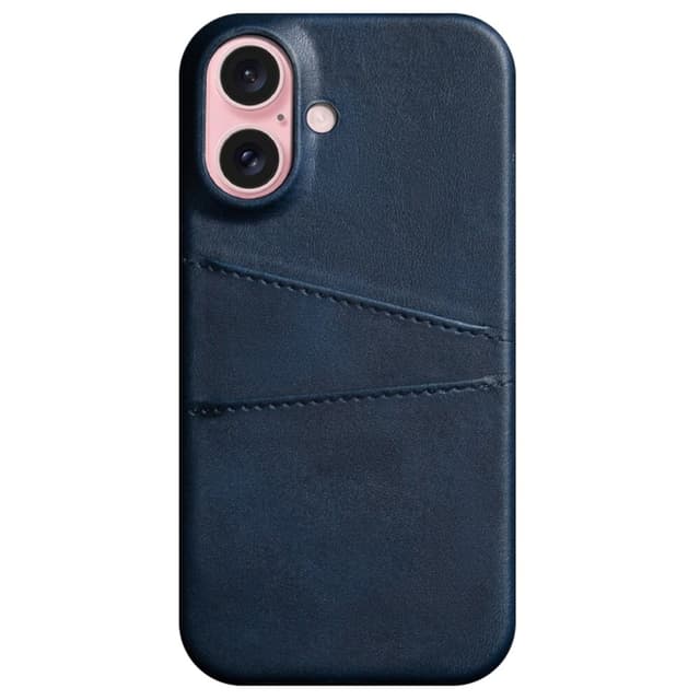 SKALO iPhone 16 Plus PU-læder Kortholder Cover - Blå
